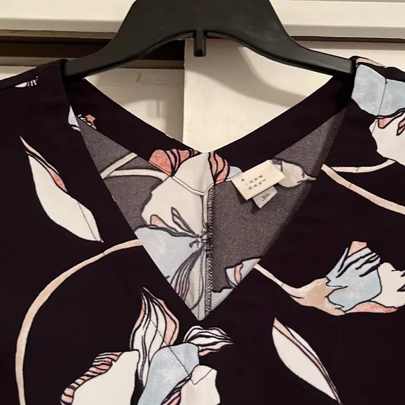 A New Day Black Floral Dress Size XS - Picture 4 of 8